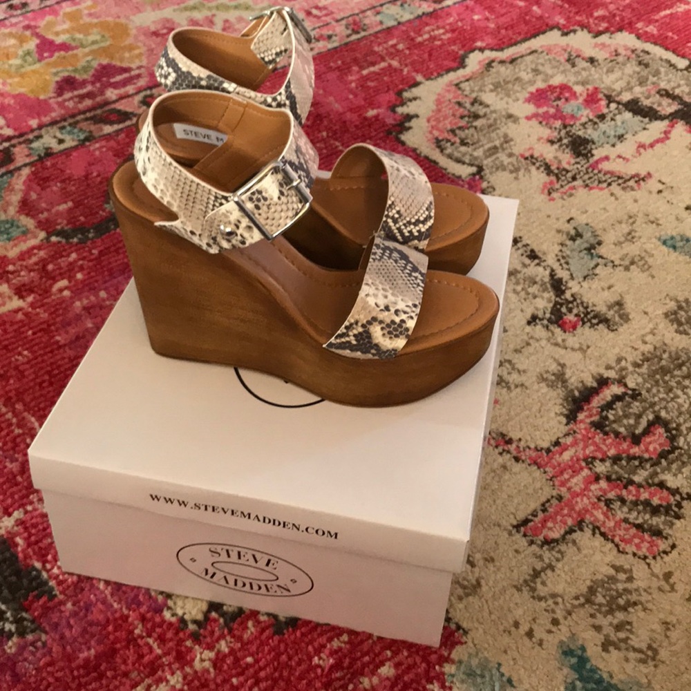 Snake skin wedges.